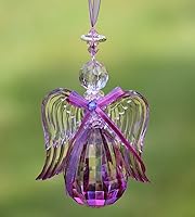 Vista 9 de Adorno de ángel acrílico de calidad de cristal (base esférica, transparente)