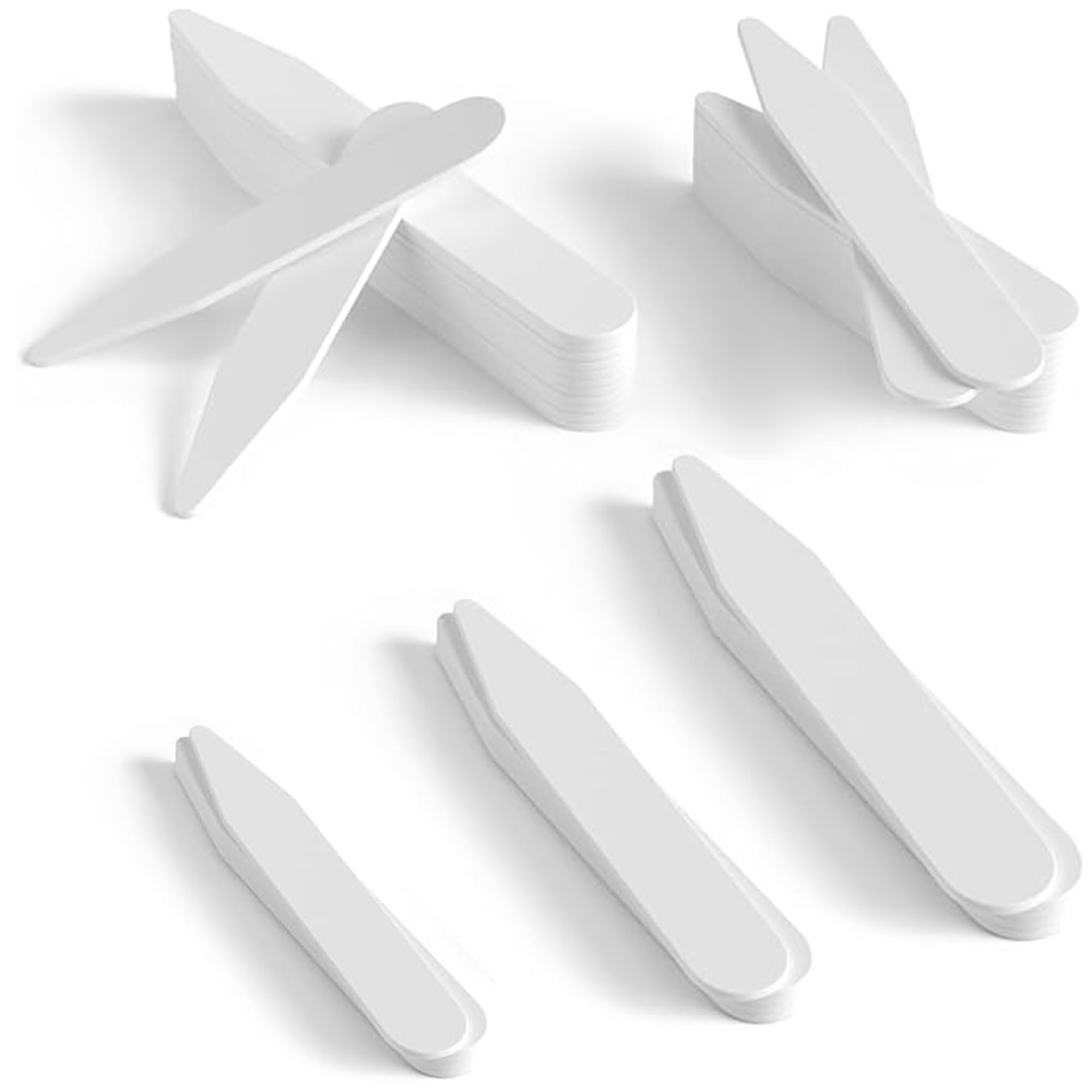 10 Stecche Per Colletto Camicia In Plastica | 5 Misure Diverse (50-70 Mm) | Ferma Colletto Per Uomo | Accessorio Per Camicie Perfette