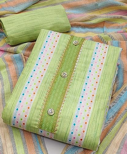 Image of Pandadi Saree Women's Handloom Cotton Unstitched Dress Material