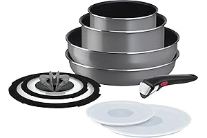 Tefal Ingenio Neo Phrase Gray 9-Piece Removable Handle Pot Frying Pan Set [L16199]