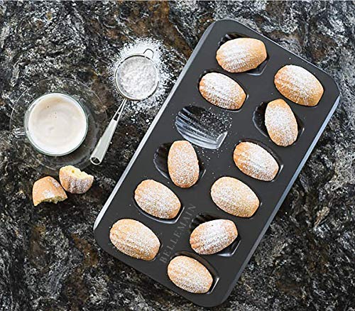 Bellemain Madeleine Pan | 12-Well Madeleine Mold Makes 12 Madeleine Cookies | Nonstick Tea Cake Pan For Madeleines, Cakelet Pan | Warp-Resistant Carbon Steel Madeline Pans (2-Pack) #TOP1