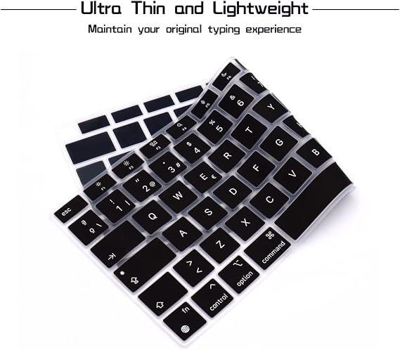 HRH Spanish EU Keyboard Cover Skin for MacBook Air 13 A2337 2020,Black