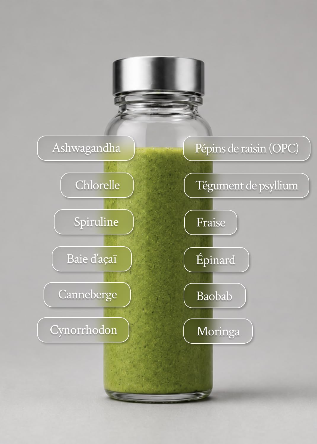 Intenson Green Formula Myrtille, Super Greens en Poudre, Mélange de Superaliments avec Chlorella, Spiruline, Ashwagandha avec OPC et Moringa, Sans Sucre, Naturellement Sucré, 300 g