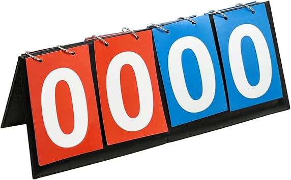 ZUFECY Table Top Scoreboard, Score Keeper Flipper Scoreboard for Basketball Tennis Badminton Sports 4-Digit