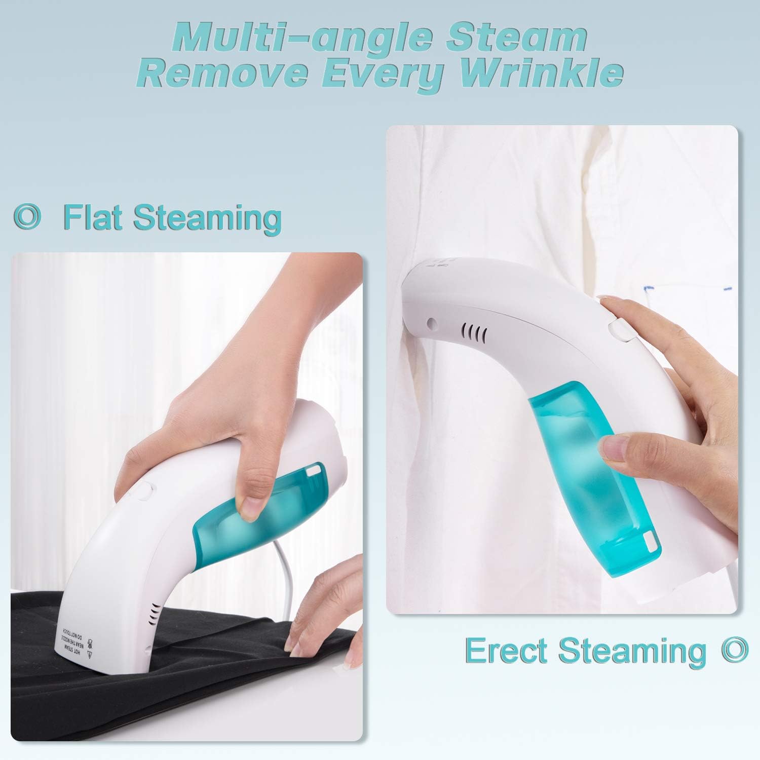 Portable Handheld Clothes Steamer, Arespark Steamer for Clothes, 25 Second Fast Heat-up Travel Powerful Steamer Wrinkle Remover, Clean, Sterilize and Steamer Garment and Soft Fabric, for Home/Travel