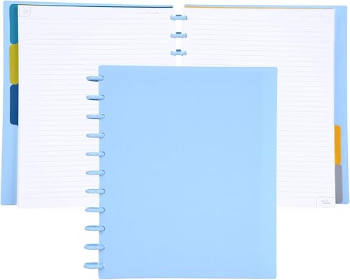 Vista 24 de Talia - Agenda personalizable con aros, (Fireworks Deep Lake, con discos Deep Lake, tamaño mediano (7.5 x 9.75 pulgadas).