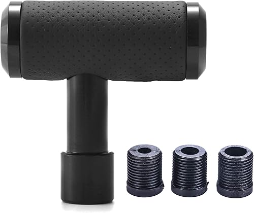 Miniatura 7 de Arenbel Pomo de palanca de cambios de aleación de 4 pulgadas, palanca de cambios manual pesada para automóvil con cubierta de cuero, se adapta a la