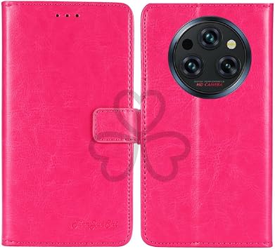 Pink Business Retro Stain Resistant Stand Wallet TPU Silicone Leather Synthetic Leather Case Cover Card Storage Cover Case Pouch Notebook Type Compatible with Okitel WP55 Pro 6.6 inch