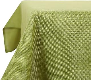 Deconovo Faux Linen Table Cloth Wipe Clean Water Resistant Tablecloth for Party 54x79in(137x200cm) Light Grey