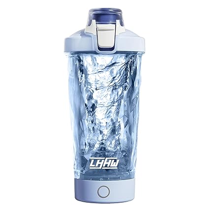 LHHW - Electric Protein Shaker Bottle?1/4 ?Cool Atmosphere Light?1/4 ?Powerful Vortex Mixer Bottle for Smooth Shakes & Supplements, Protein Shake Blender, Blender Bottle, Suitable for Fitness People, 20 oz Rechargeable Electric Tritan Cup?1/4 ?BLUE?1/4 ?