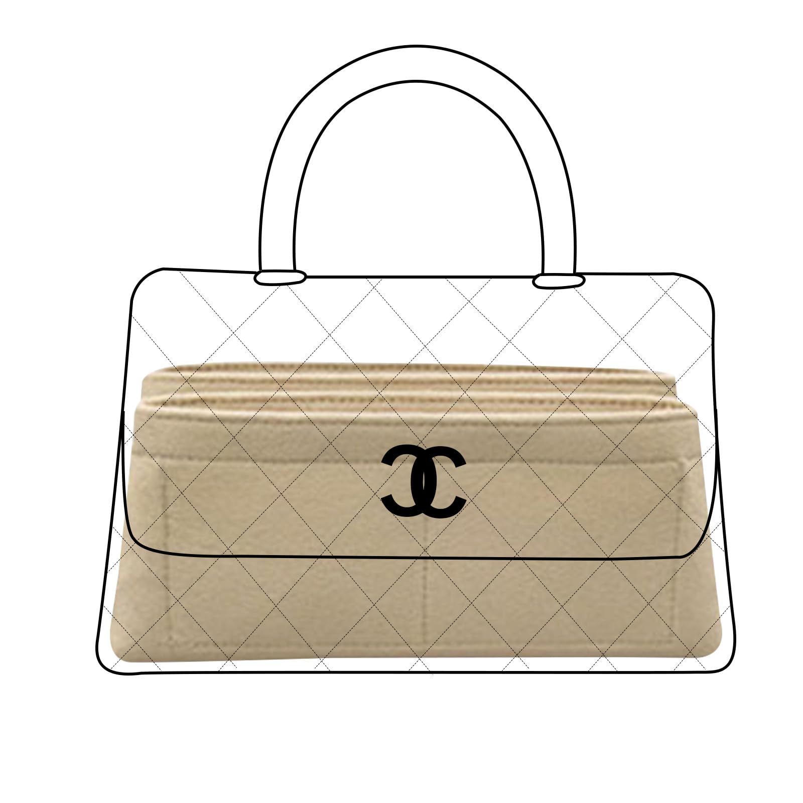 Organiseur de sac feutre Lckaey Y080Khaki-S voyage Cocochanel