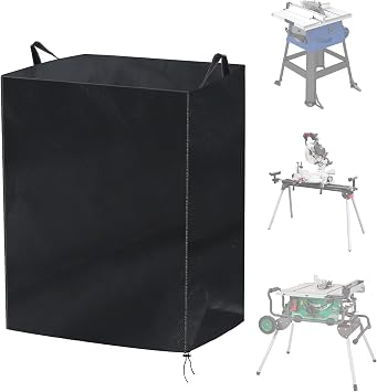 Klmnop Table Saw Cover, 210D Heavy Duty Waterproof Oxford Cloth Dust Cover, Outdoor Portable to Prevent Table Saw Rust29"L x 23"W x 46"H