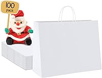 Vista 20 de METRONIC Paquete de 200 bolsas de papel blanco de 5.25 x 3.75 x 8 pulgadas, bolsa de regalo pequeña de papel kraft con asas recicladas para fiestas