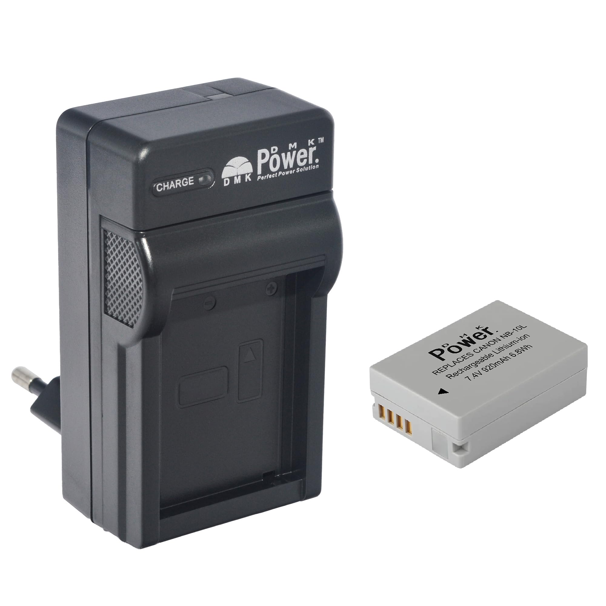 DMK Power NB-10L Battery and TC600E Battery Charger Compatible with Canon PowerShot G1 X, G3-X, G15, G16, SX40 HS, SX50, SX60 Digital Camera