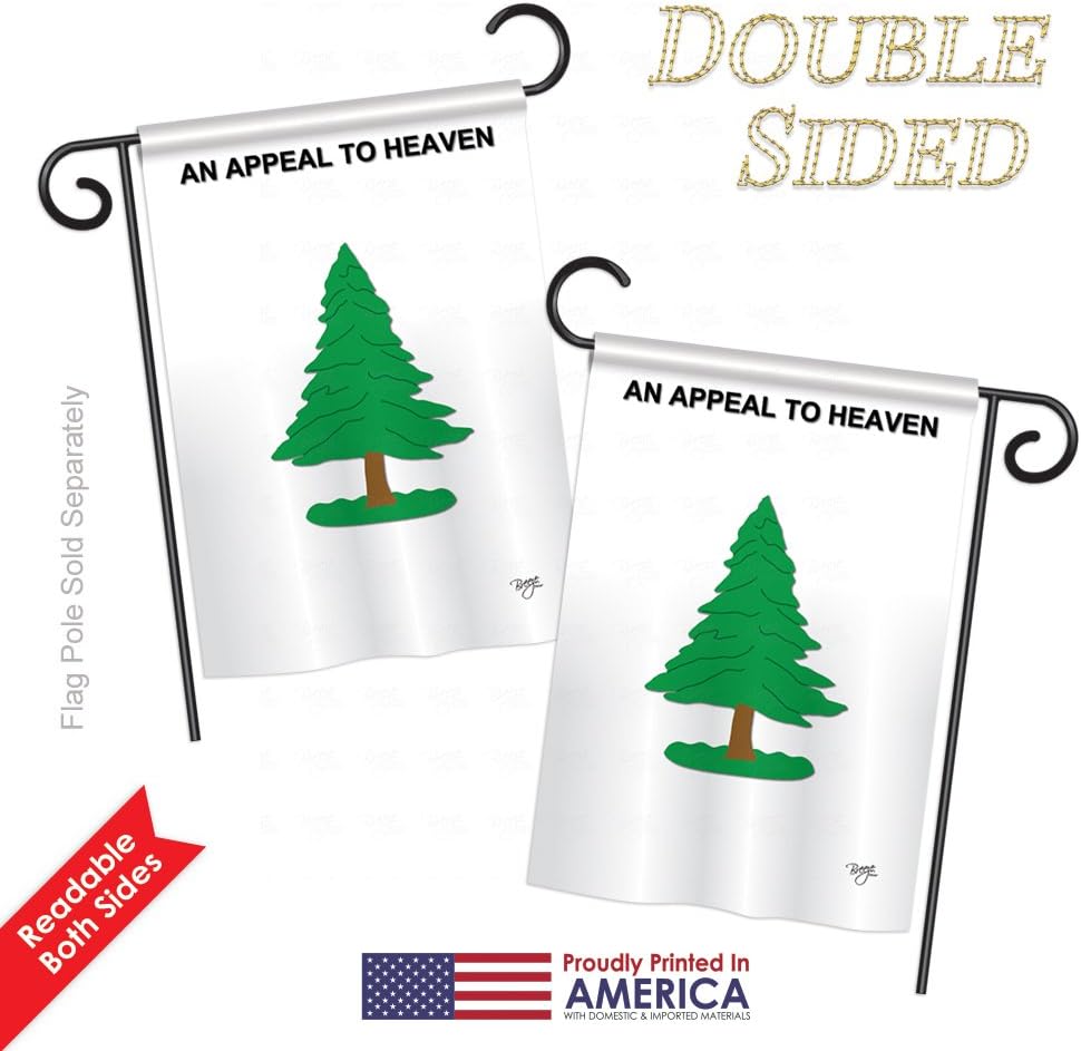Historic Pine Tree Garden House Flags Set Patriotic July Memorial Veteran Independence United State American Small Decorative Gift Yard Banner Double-Sided Made In USA 28 X 40
