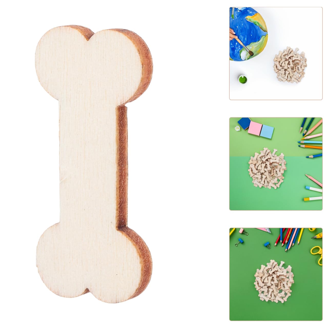 24pcs Bone Shaped Wooden Cutouts - Unfinished Craft Embellishments With Ropes, 4.1x2.2 Inch - View #10