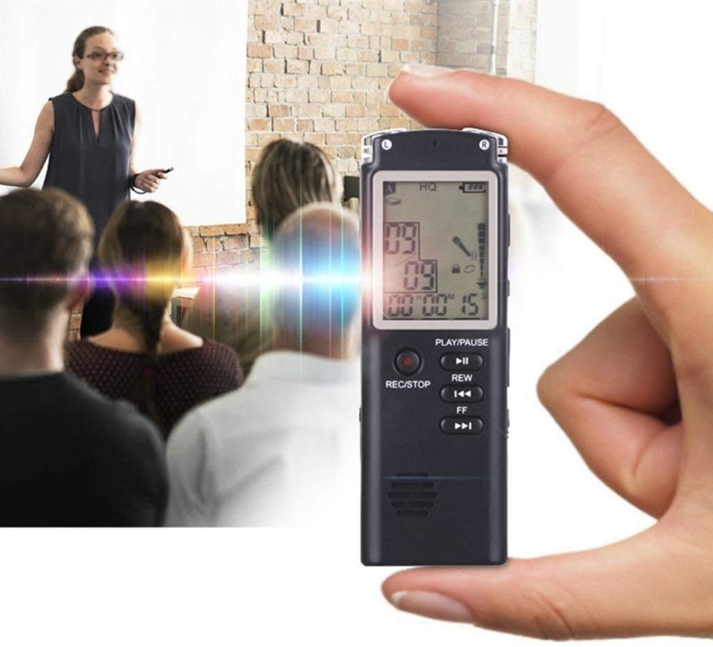 Cyfrowy dyktafon aktywowany głosem na wykłady, spotkania i klasy, przenośny 16 GB urządzenie do nagrywania z mikrofonem i odtwarzaniem MP3 (rozmiar: 16 G)