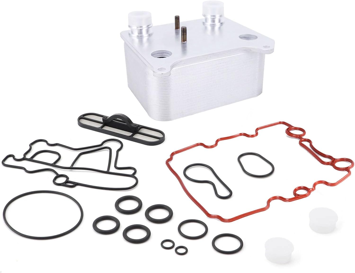 904-228 Engine Oil Cooler Kit Adapter For Ford E-350 club wagon E-450 Excursion F-250 F-350 F-450 F550 super duty 2003 2004 2005 2006 2007 2008 09 10 3C3Z-6A642-CA，6.0 L (3C3Z-6A642-CA-2)
