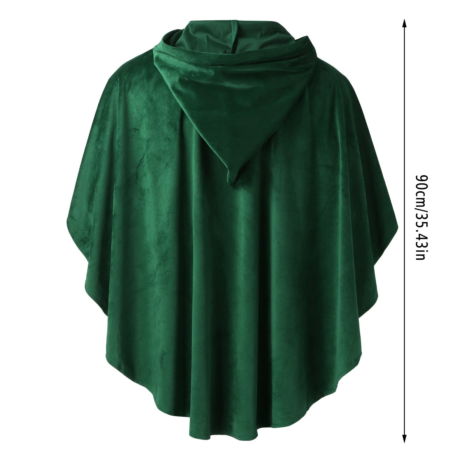 Cape d'halloween avec Capuche, Cape Gothique Couleurs Pures-Cape Vintage Grande Taille Adulte Cosplay Vampire Costume Halloween Costume de Sorcier Diable pour Renaissance Victorien Cour Medievale