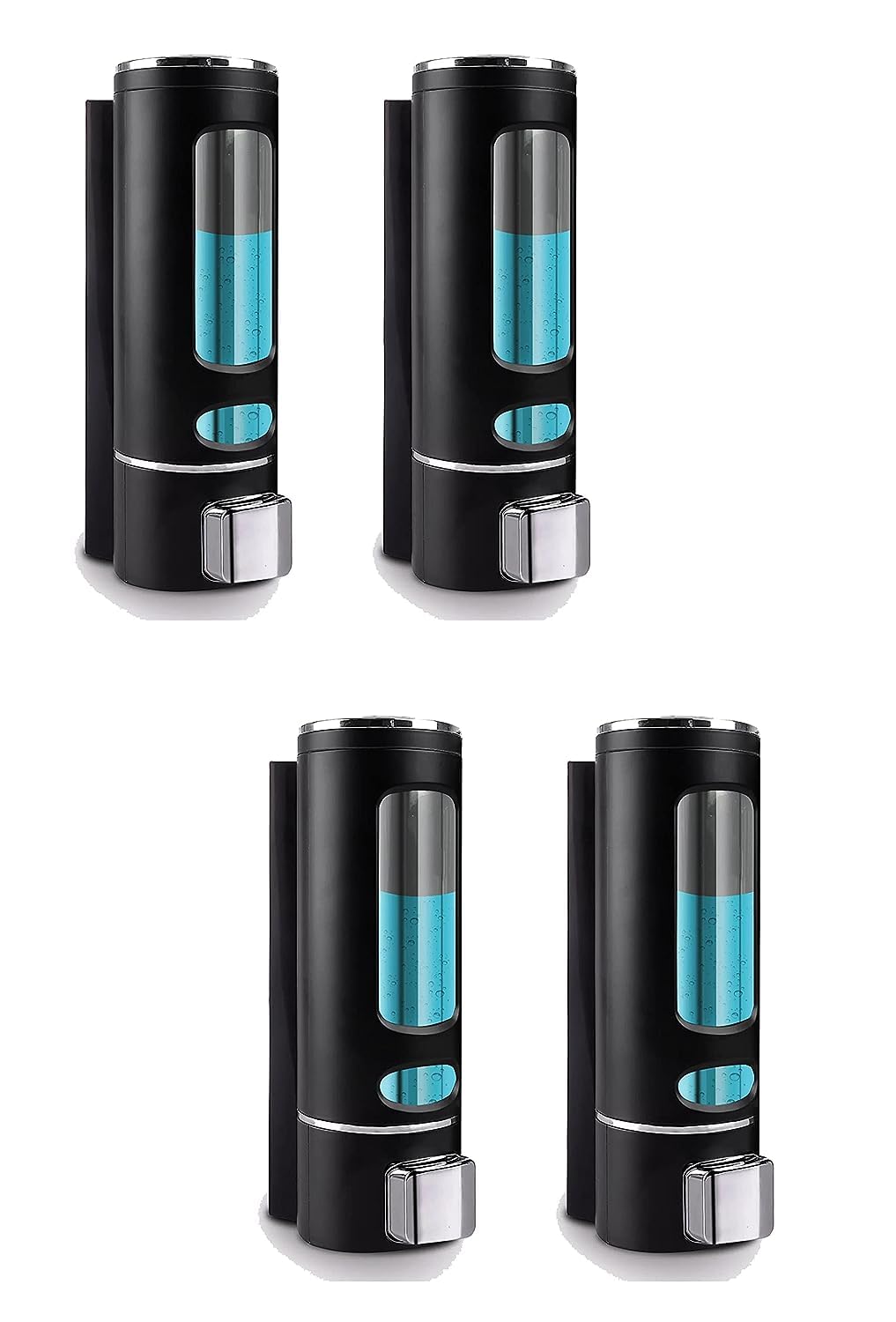 JPS Abs Wall Mounted Shampoo Holder Sanitizer Lotion Dish Wash Gel Liquid Soap Dispenser for Bathroom Wash Basin Kitchen 400ML Pack of 4 (Black) (B0CHLCF8RY) Amazon Price History, Amazon Price Tracker