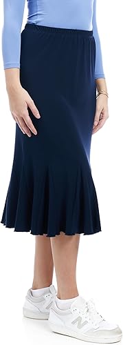 ESTEEZ Midi Length A-line Skirts for Women Summer - Womens Navy A-line Skirt - B