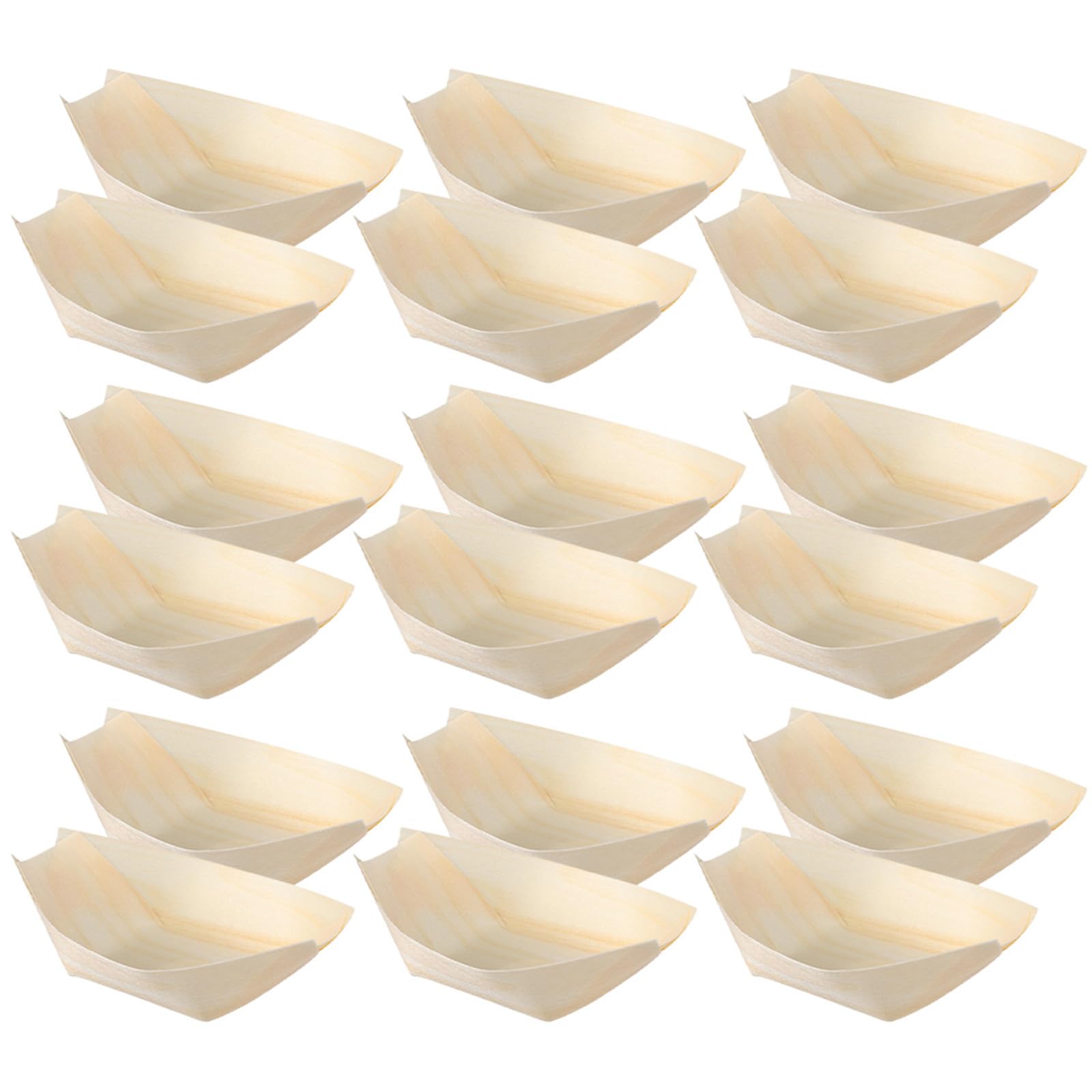 Platos desechables de madera para sushi DOITOOL, 200 barcos de aperitivo para bodas