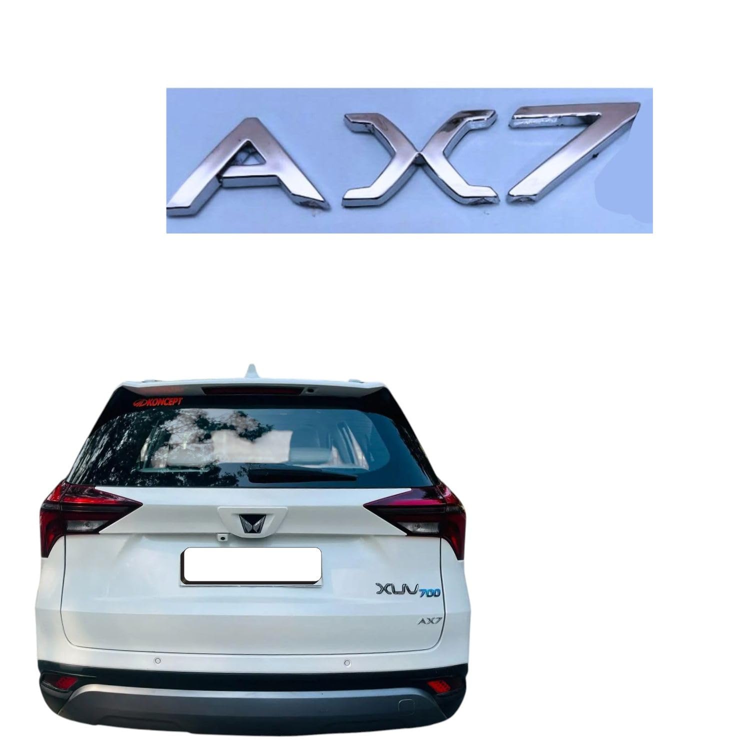 SKM Monogram Letter Rear 3D Nameplate for XUV700 Cars Logo Decal AX7 Badge Emblem Automotive Chrome Finish-image-46