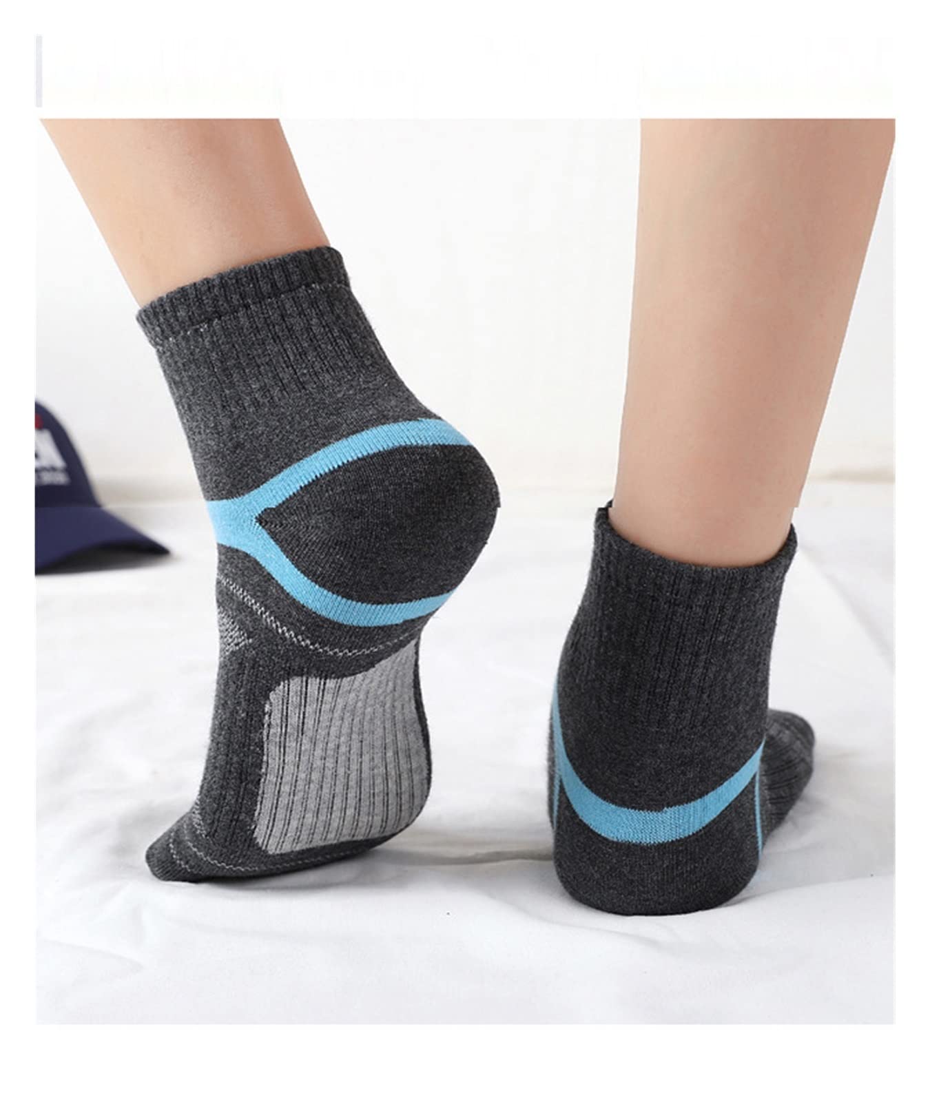 PAXAS Calzini per Gli Uomini Cotone Autunno Uomini Calzini Running Inverno Casual Traspirante Attivo Calzini Stripe Sport Calzini (Color : 10, Size : EU 38-42.5)