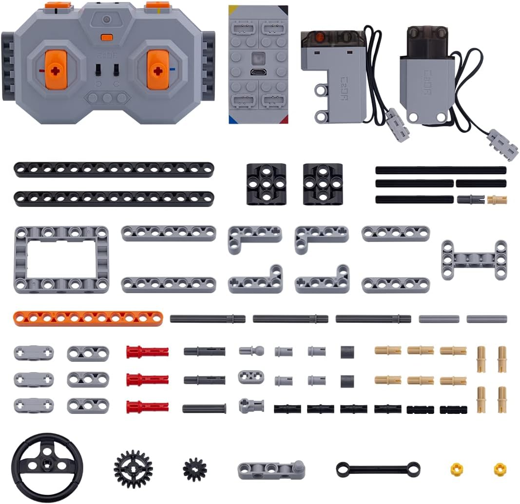 🛒 Crazy Deals PHYNEDI CADA 4Pcs Upgraded Motor Power Modification Building Set with Technical Accessories Pack, Compatible with Lego Raptor 42126, DIY Small Particle Building Blocks Construction Toy