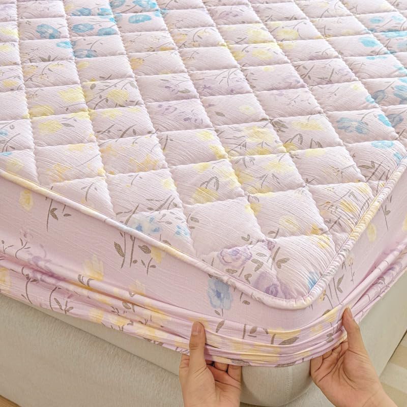 Mattress Protector, Soft Breathable Noiseless Mattress Cover with Stretchable Pockets for 6-11 inches Mattress, Machine Washable (03,Queen 60"x80")