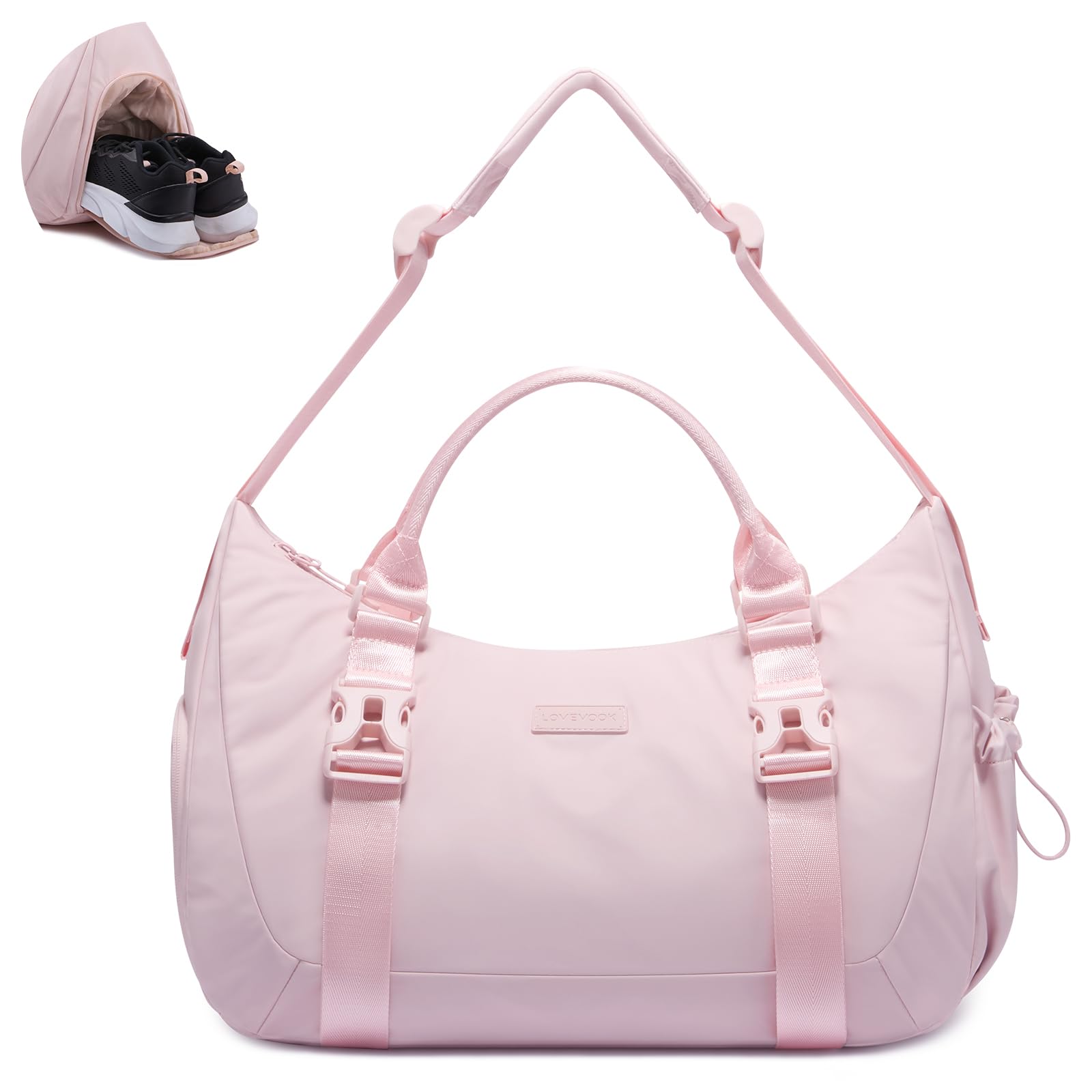 LOVEVOOK Sporttasche Damen Herren, Gym Bag, Befestigung für Yogamatte, Sporttaschen mit Schuhfach, Schwimmtasche Kleine, Weekender Reisetasche, Handgepäck Tasche für Fitnessstudio, Reise, Yoga, Sauna