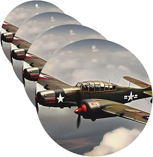 World War 2 Aircraft Airplane Car Air Freshener Cards for Women Men 4 Pack Cute Car Accessories Long Lasting Scent Car Diffuser Hanging Auto Aromatherapy Tablets Car Fresheners Gifts