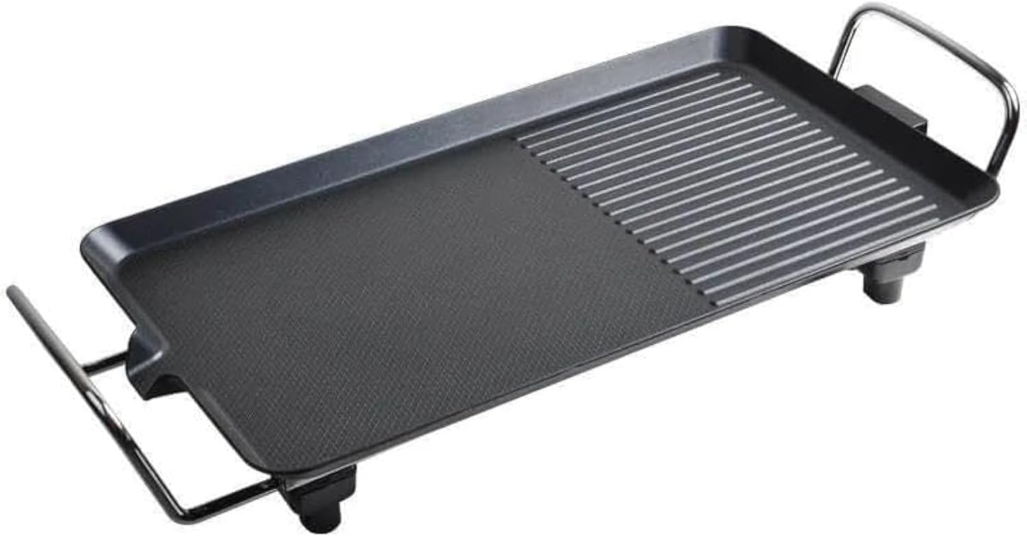 Versatile Electric Griddle Grill: Indoor and Outdoor BBQ Cooking, Waterproof with Non-Stick Coating, Adjustable 5-Level Temperature Control, Ideal for Camping and Parties (40CM*23CM)