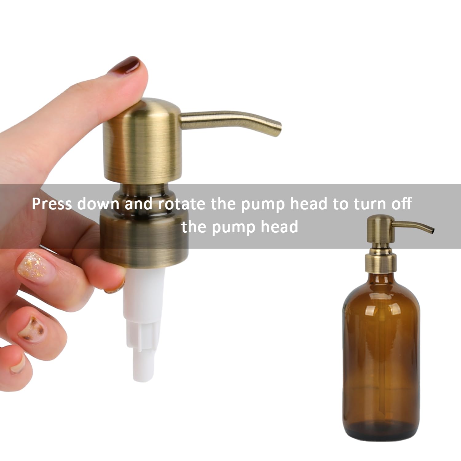 Amazon｜ASUNFO ハンドソープポンプディスペンサー 2個セット ブロンズ