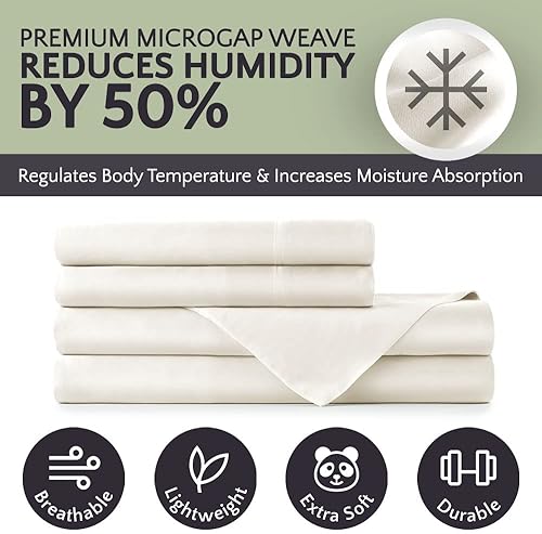 Miniatura 3 de Bamboo is Better Premium Collection King Bed Sheets  Luxury Pure Natural Bamboo Viscose Bedding Set  4 Piece Fitted Sheet Set  Sateen Cooling Sheets