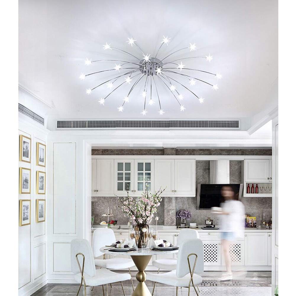 Wohnzimmerlampe LED Deckenleuchte Modern Rund Schlafzimmer Kronleuchter Esstisch Esszimmerlampe Hängelampe Küche Deckenlampe Chic Sternenhimmel Design Pendelleuchte Bad Cafe Kinderzimmer Hängend Lampe
