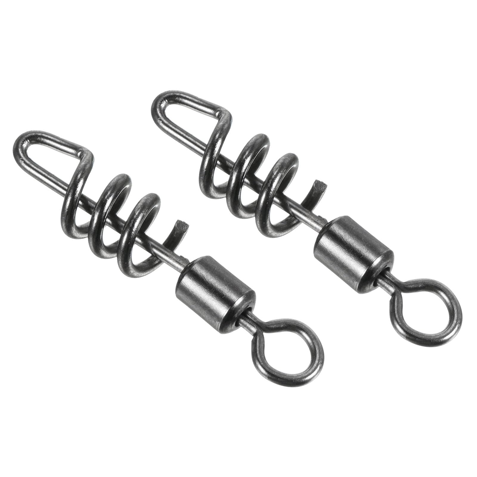 PATIKIL Cork Screw Swivel Snap, 10 Pack 53lb Stainless Steel Quick Release Fishing Terminal Tackle, Black