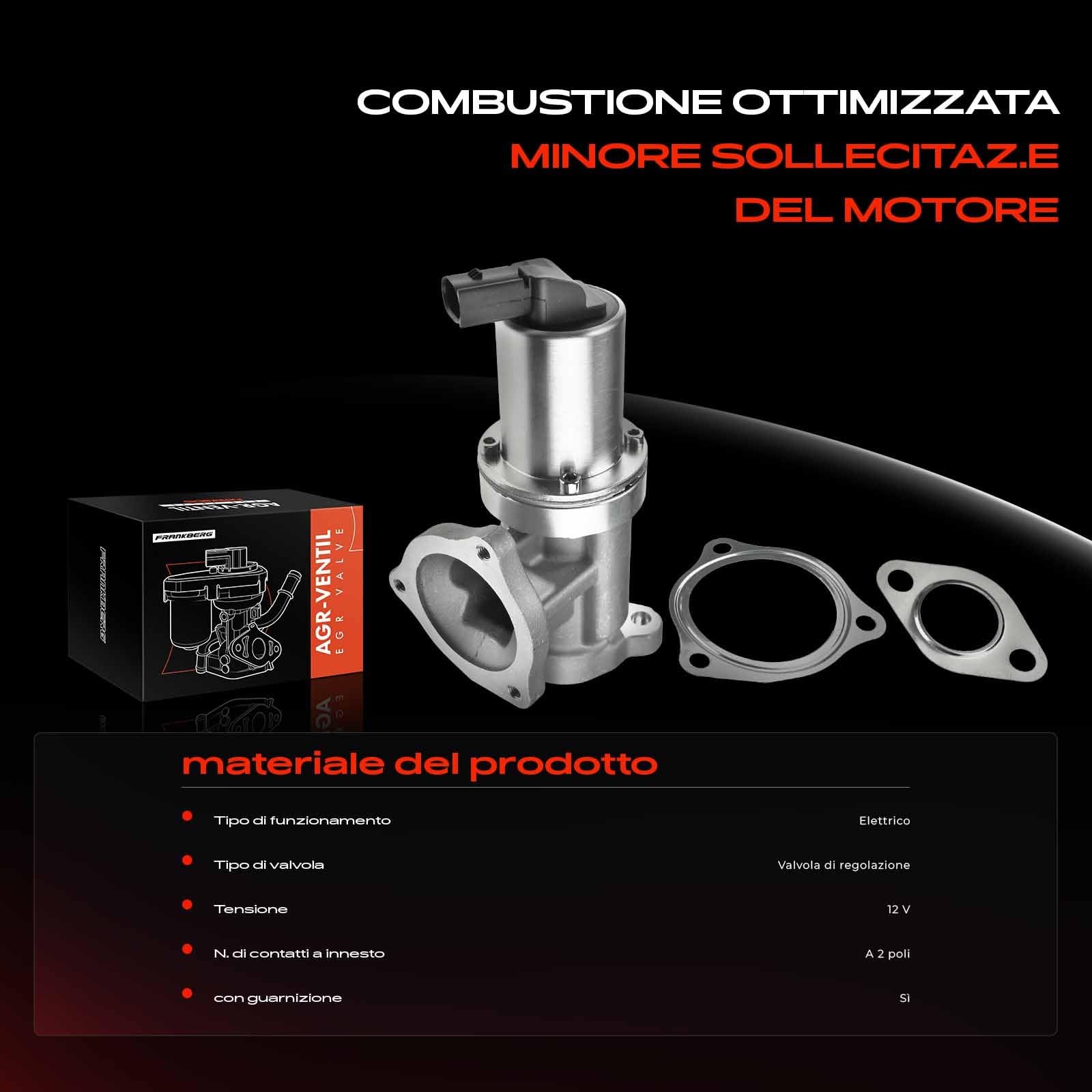 Frankberg ricircolo dei gas di scarico del radiatore della valvola EGR | Compatibile con: Cee'D SW ED, Santa Fe II CM, Magneti M.G, Carens III MPV ONU, Grandeur TG, i30 Station Wagon FD