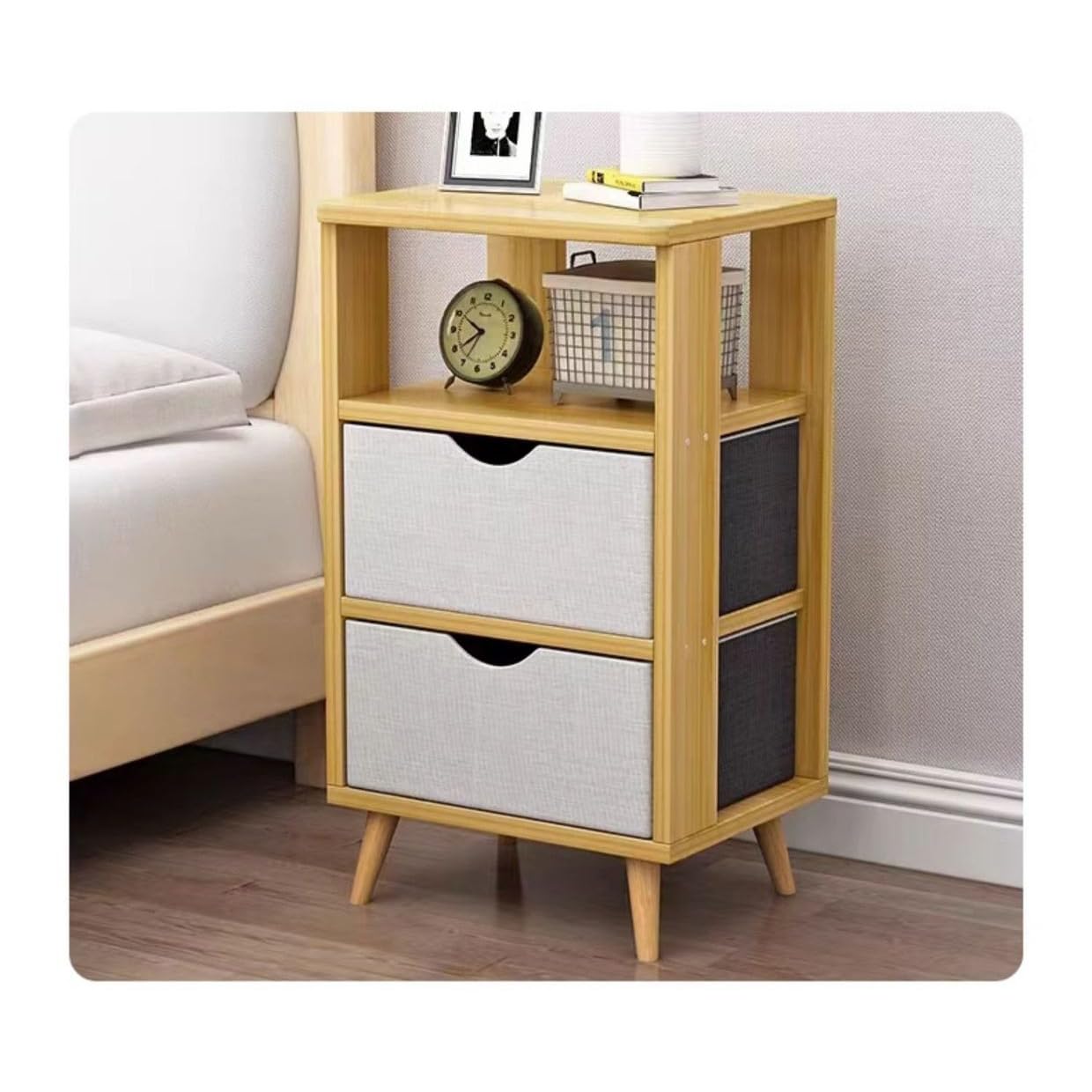 Wambere 4 piedini per mobili in legno massiccio, conici, per divano, tavolo, armadio, TV, comò, rotondi, per sollevare mobili e riparazione di mobili, colore legno B, 30 cm