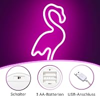 NELUX Kaktusz és Flamingó LED Neon Fali Dekoráció Szett - USB/Elemes Működés, Szobadísz, Gamer Szoba, Bár Világítás, 2 db 4