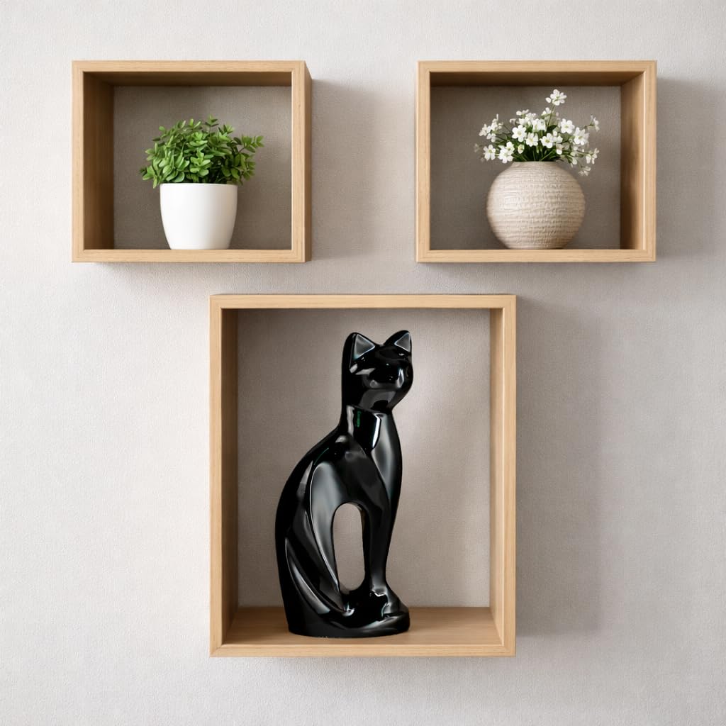 Urn for Ashes Charming Funeral Memorial Cremation Cat Figurine Pet Love Urns Decorative|Alloy|(Black Cat,9") RCM01-02