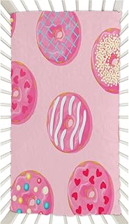 Sweet Doughnuts Crib Sheets for Boys, Girls Machine Washable Soft Cozy Microfiber Fitted Crib Sheet for Standard Crib and Toddler Mattresses Boys Girls 28x52 Inch