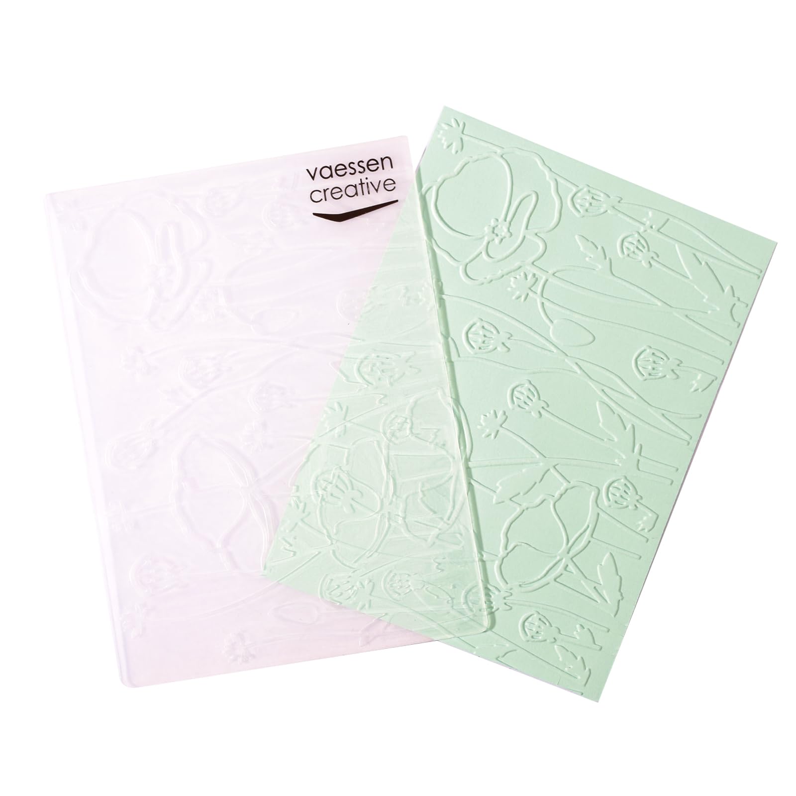 Vaessen Creative Carpeta de Embossing, Campo de Amapolas 14,6 x 10,8 x 0,5 cm, 1 pieza, para Tarjetas de Cumpleaños, Tarjetas de Nacimiento, Tarjetas de Navidad y Manualidades con Papel
