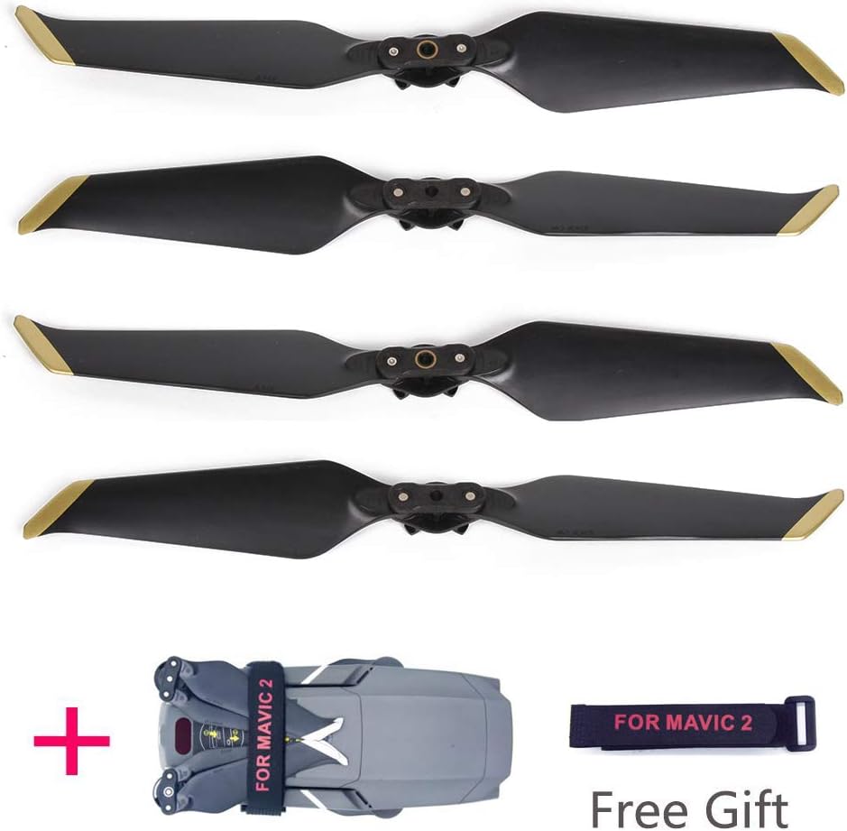 2 Pairs Drone Propellers for DJI Mavic 2 Pro/Mavic 2 Zoom Accessories Low-Noise and Quick-Release 8743F (Gold)