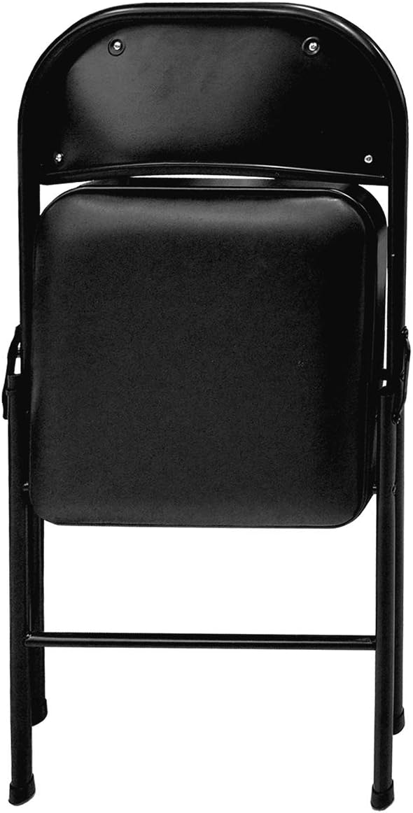 Plastic Development Group Indoor/Outdoor Metal Steel Padded Folding Fold Up Party Chair, Black (4 Pack) : Home & Kitchen