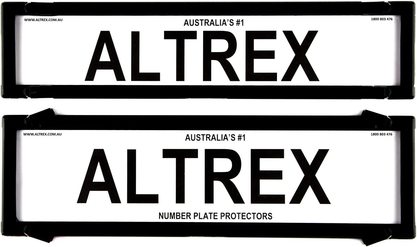 Altrex Number Plate Protectors Ultimate Premium Black No Lines W