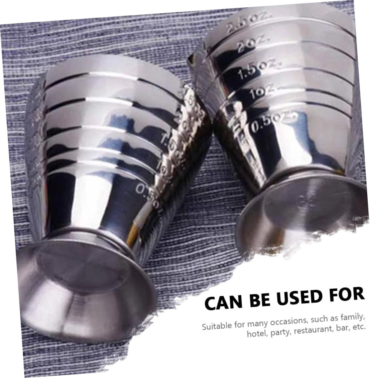 304 Stainless Steel Measuring Jigger Set 4-Piece Graduated Cocktail Tools for Bartending Double Jiggers Inner Measurements for Precise Wine and Liquor Measurement