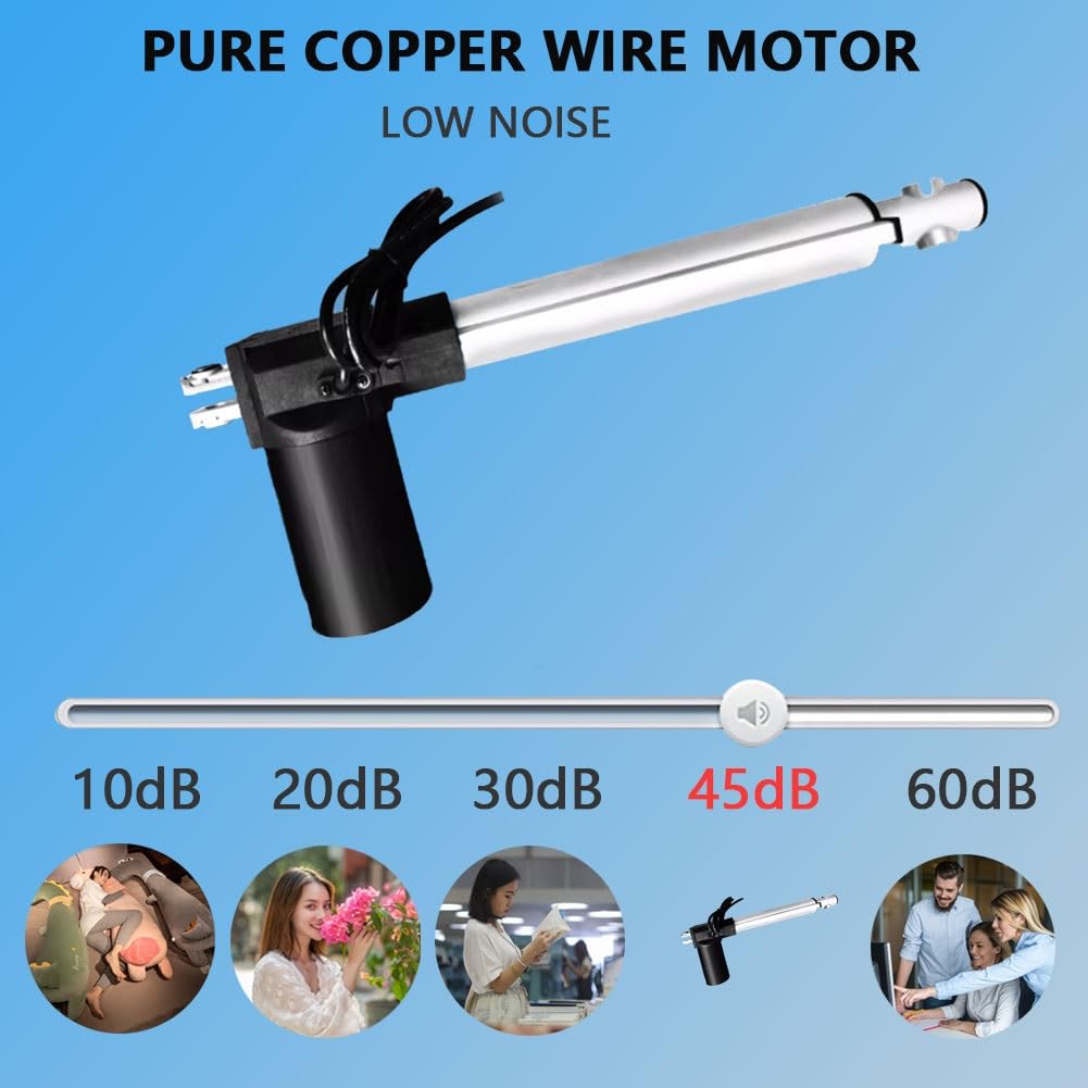 Actuador Lineal DC 12V 24V 50mm 100mm 150mm 200mm 250mm 300mm 350mm 400mm 500mm 600mm Fuerza Máxima 6000N, Carrera Motor Linear Actuator Eléctrico ( Color : 30mm/s-1500N(150KG) , Tamaño : 24V-600mm )