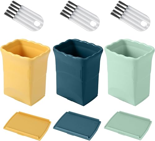 3 piezas de cortador de tazas con 3 cepillos de limpieza de huecos de acero inoxidable fresa rebanador de plátano rebanador de frutas cortadoras de