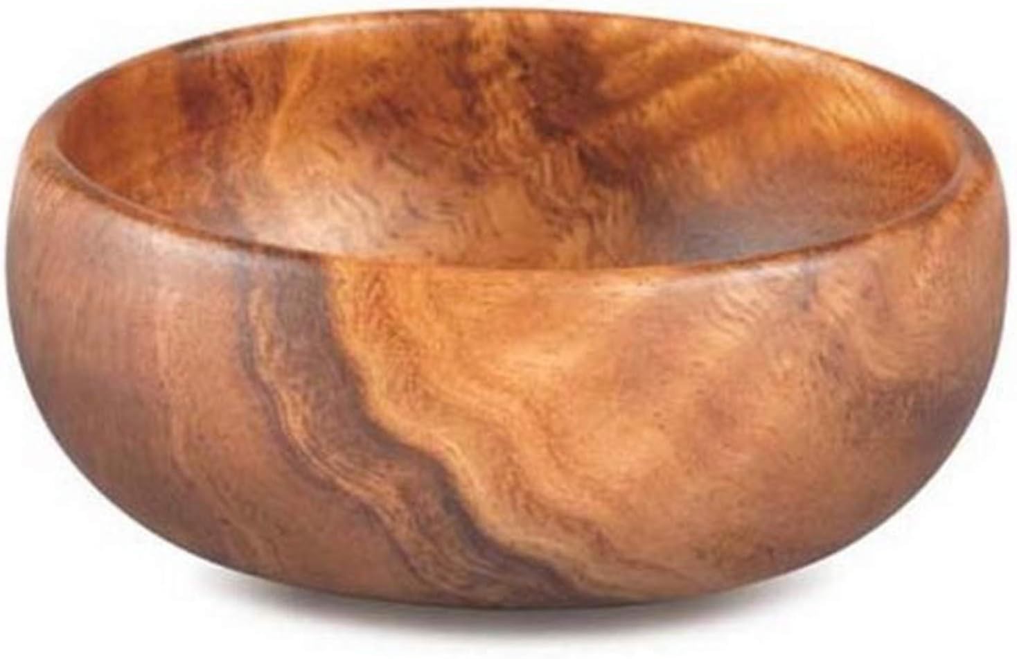 Pacific Merchants Trading Acaciaware Round Calabash Bowl, 4-Inch by 1.5-Inch